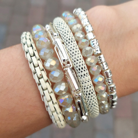 Biba metalen armband wit