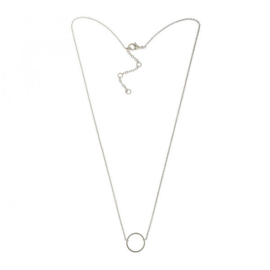Korte ketting zilver rondje