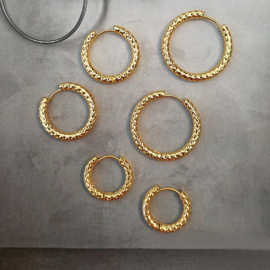 Stainless steel creolen goud 17mm