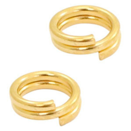 Splitring DQ metaal 5mm goud (per stuk)
