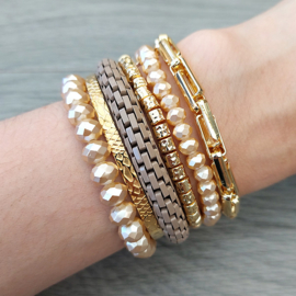 Biba armband metaal taupe
