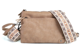Crossbody en Schoudertas Taupe - Brussel