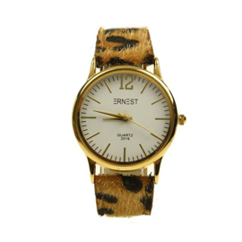 Dames horloge bruin luipaard