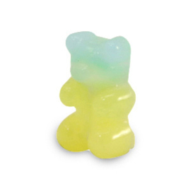 Resin gummy bear kraal 17x11mm turquoise geel (per stuk)