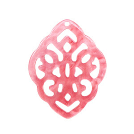Resin hanger barok 42x32mm fruit dove pink (2 stuks)