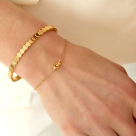 Stainless steel armband knoopje goud