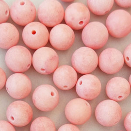 Natuursteen kraal rond jade mat 8mm seashell pink (per stuk)