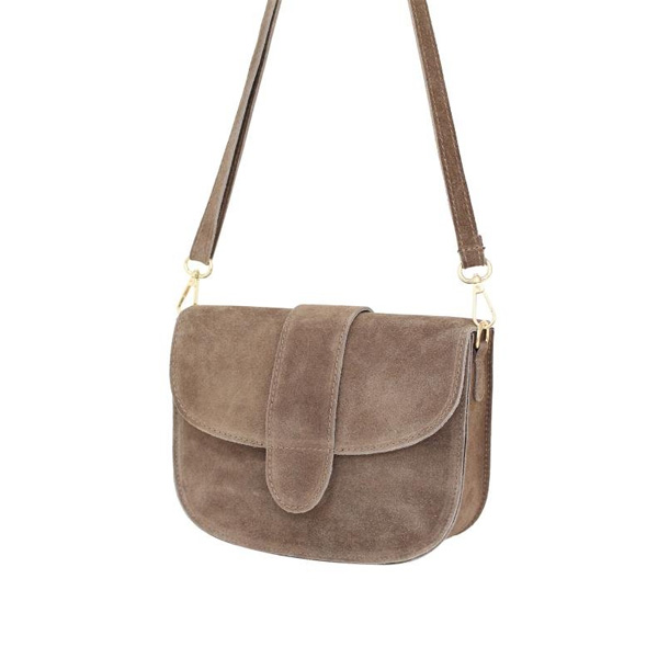 Leren Schoudertas Taupe – Perfect Mood