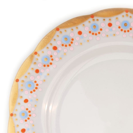 Gekleurd bordje goud en blauw