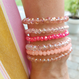 Biba kralen armband 6mm licht-roze