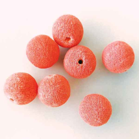 Koraallook kraal rond 20mm oranje (per stuk)