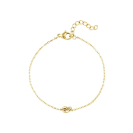 Stainless steel armband knoopje goud