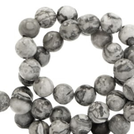 Natuursteen kraal rond dolomiet 4mm moon grey (per stuk)