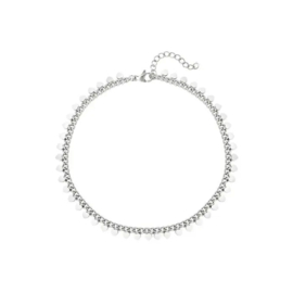 Stainless steel armband hartjes zilver