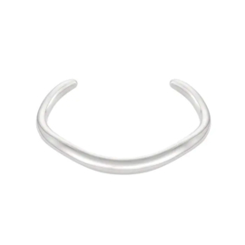 Stainless steel bangle armband wave zilver
