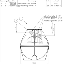 Watertank - 2100 L - Incl. gat afdichting