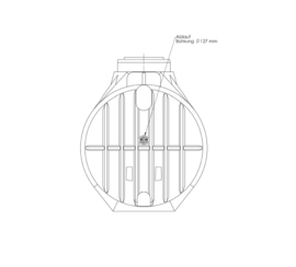 Watertank - Inclusief overstort 2000 L, korffilter en klein dier bescherming  - 5300L