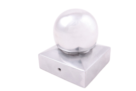 Paalornament aluminium met bol - 71 mm