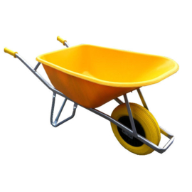 Fort Kruiwagen SMB 100 L Geel + Nooit Meer Lek Wiel