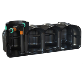 Watertank plat - 5000 L - Incl. wisselstroomfilter en instroomdemper