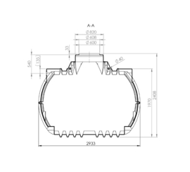 Watertank - Inclusief lip afdichting - 7000 L