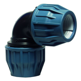 Knie PE 90° tyleen - 16 mm