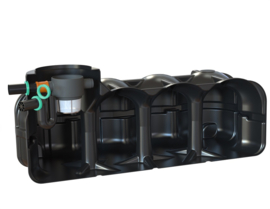 Watertank plat - 5000 L - Incl. korffilter, overstort sifon en klein dier bescherming