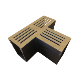 T-stuk design lijngoot (65x100 mm) - corten staal rooster