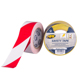 Safety Tape - Rood/Wit - Zelfklevend - 50 mm x 33 m