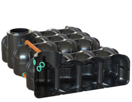 Watertank - Gekoppeld 2 x 5000 L - 1x gat afdichting