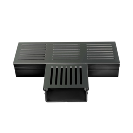 T-stuk design lijngoot (100x50 mm) - aluminium ZWART