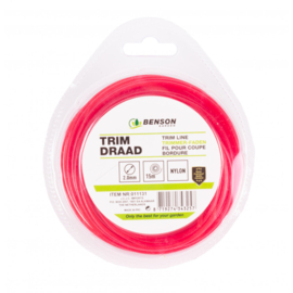 Benson Trimmerdraad 15 meter x 2.0 mm - Rood