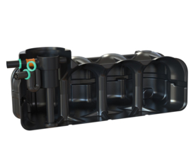 Watertank plat - 5000 L - Incl. filter, overstortfilter, in-uitlaat filter en instroom demper