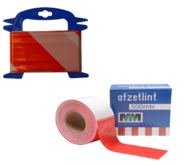 Afzetlint Rood/Wit - 8 cm x 500 m