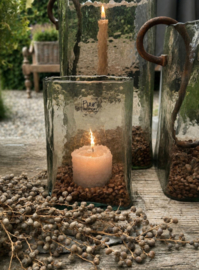 Windlicht Mondgeblazen  Grote Flor Antiek Glas