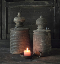 Unieke Houten Pot met Deksel links