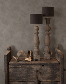 Trapballusterlamp maat M met Linnen Kapje kleur Expresso