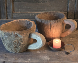 Oude Houten Vijzel met Handvat