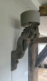 Ornament Wandlamp XL met Linnen Kap kleur Herfst Aura Peeperkorn