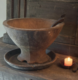 Prachtige Set van Vijzel , Lepel , en Bord van Hoffz