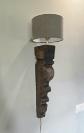 Ornament Wandlamp met Linnen Kapje Herfstkleur Aura Peeperkorn