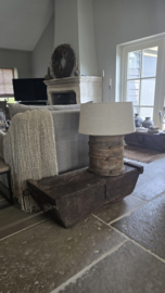 Authentieke Houten  Tonlamp met incl Kap