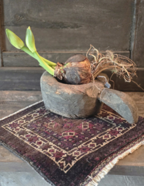 Oude Authentieke Houten Vijzel met Handvat