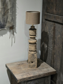 Ballusterlamp met Linnen Kapje Chestnut