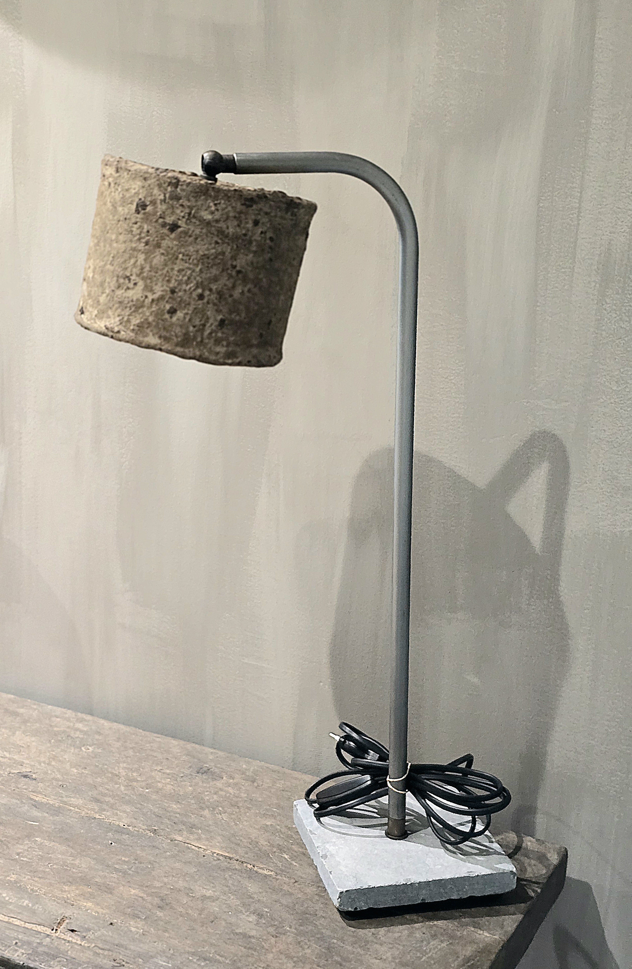 Tafellamp Old Grey Boog met Nourikapje  15 cm