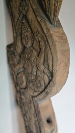 Unieke Houtsnijwerken Wandlamp met  Kap