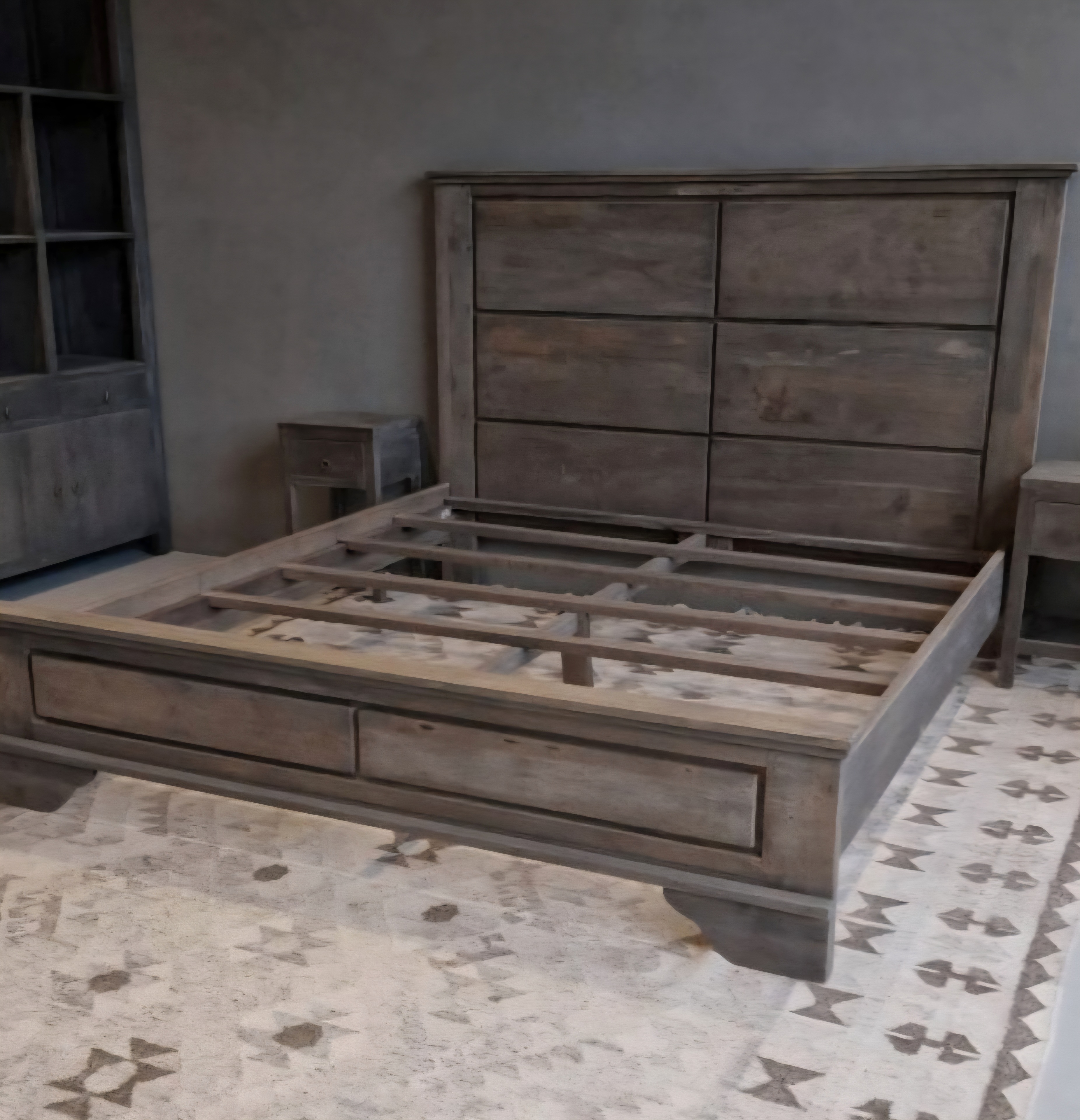 Houten Bed Brit 1.80 x 2mtr Antique