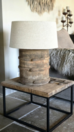 Authentieke Houten  Tonlamp met incl Kap