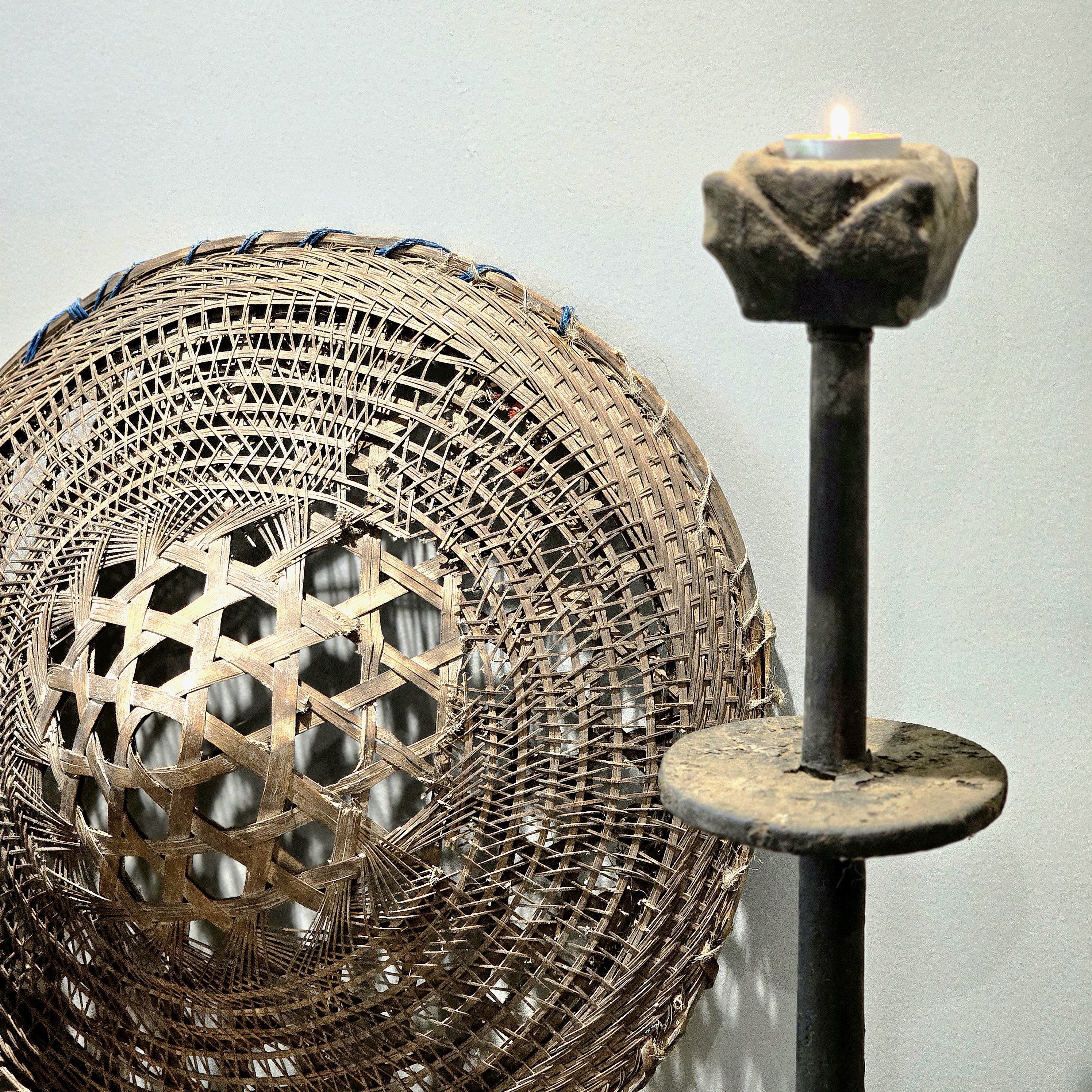 Oude Houten Kandelaar