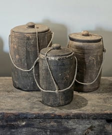 Houten Pot met Deksel voorste